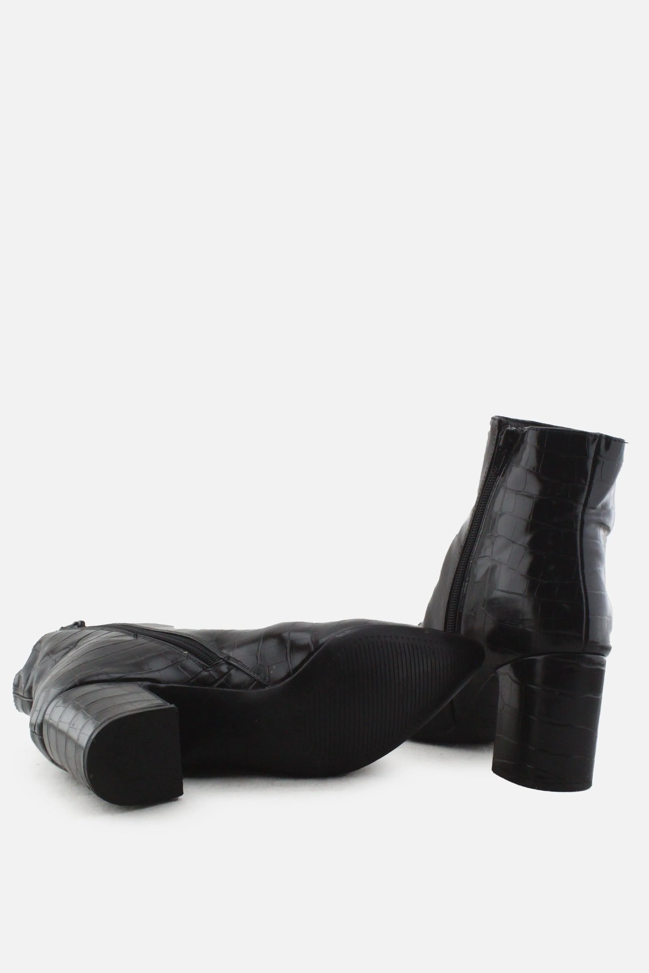 New Look Zipper Block Ankle Boots | 100% Synthetic Leather