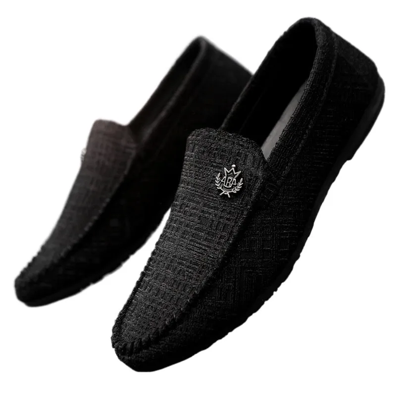 Non-slip work lazy new simple men's loafer beanie shoes men's lightweight student trend soft sole driving breathable
