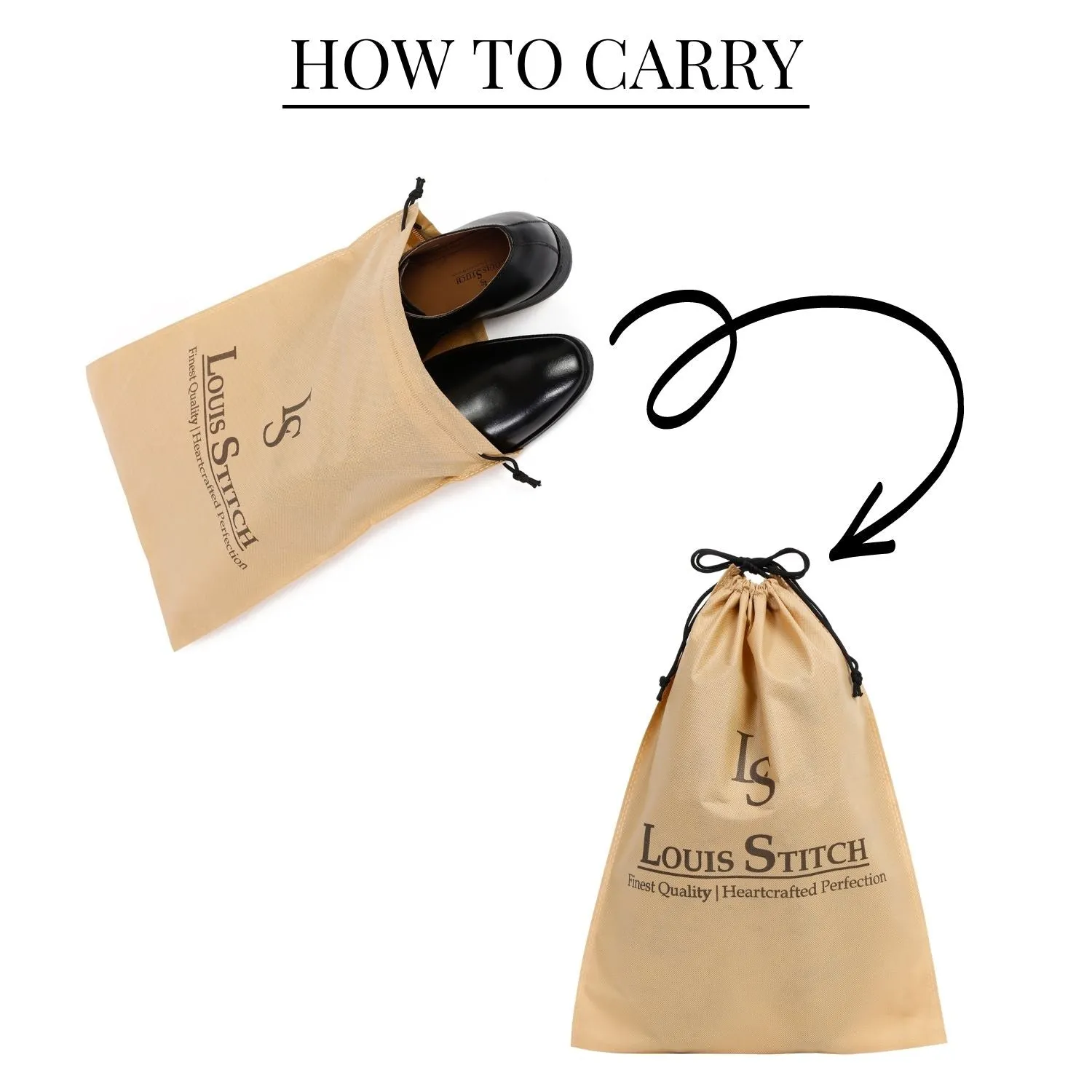 Non Woven Shoe Bag Pack Of  10 Beige Plain & See-Thru