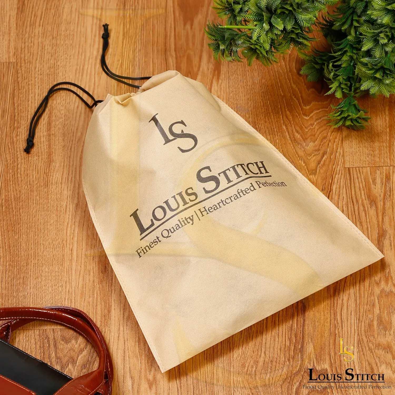 Non Woven Shoe Bag Pack Of  10 Beige Plain & See-Thru