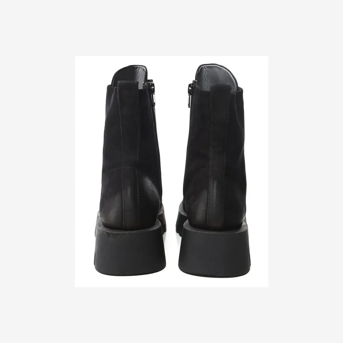 NUKI NO LACE NABUK NERO BOOTS