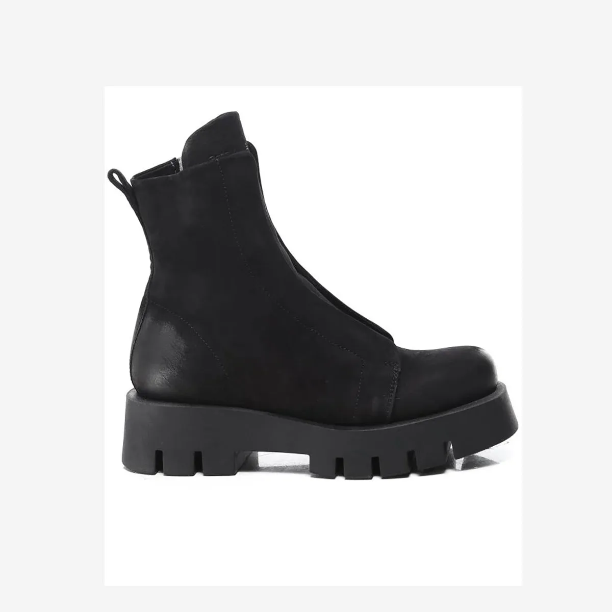 NUKI NO LACE NABUK NERO BOOTS