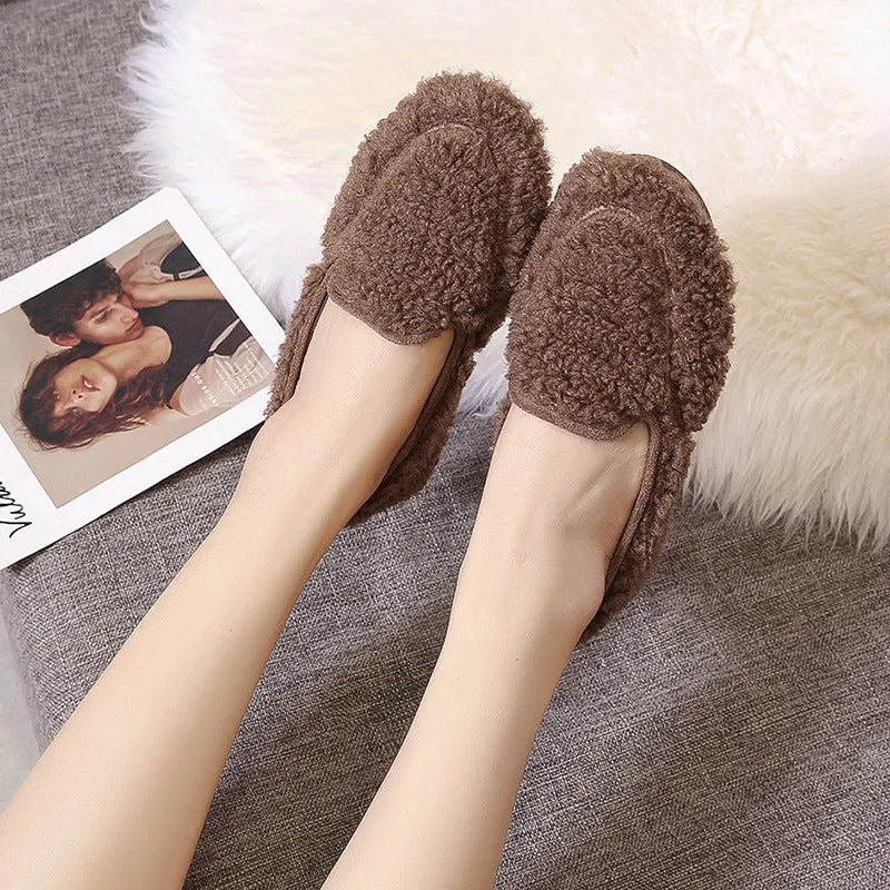 Owlkay Women's Winter Solid Color Fashion Furry Snow Boots