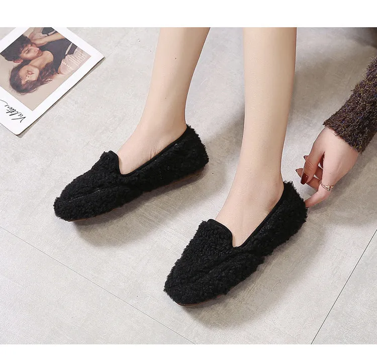 Owlkay Women's Winter Solid Color Fashion Furry Snow Boots