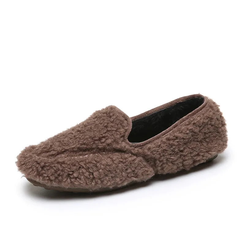 Owlkay Women's Winter Solid Color Fashion Furry Snow Boots