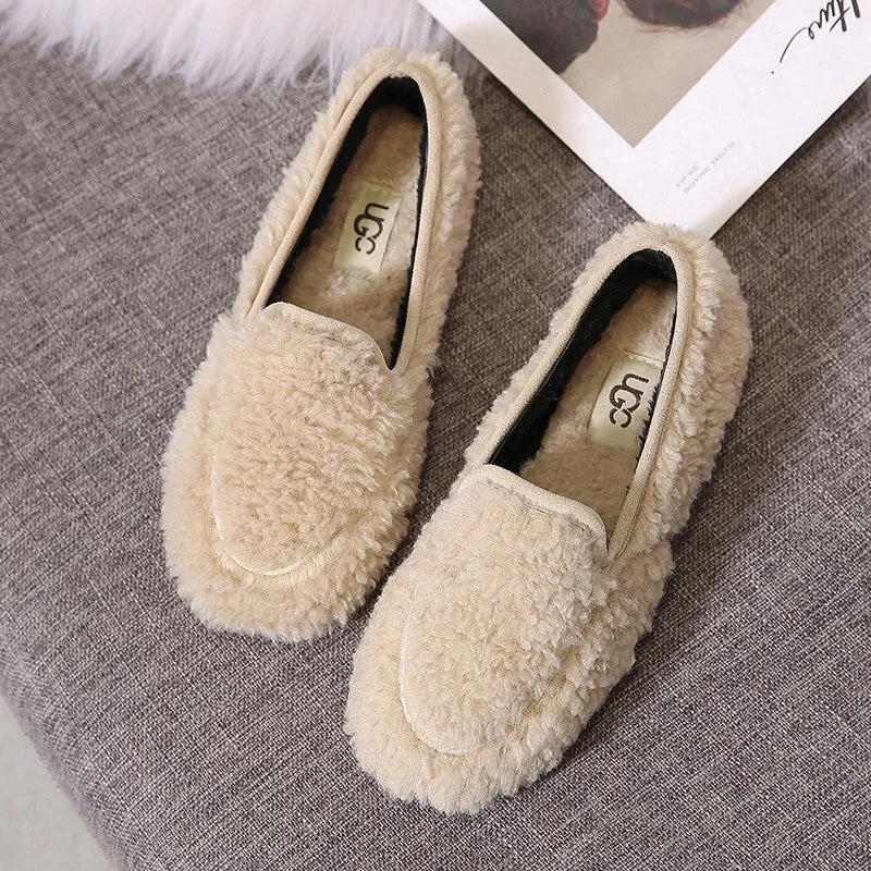 Owlkay Women's Winter Solid Color Fashion Furry Snow Boots