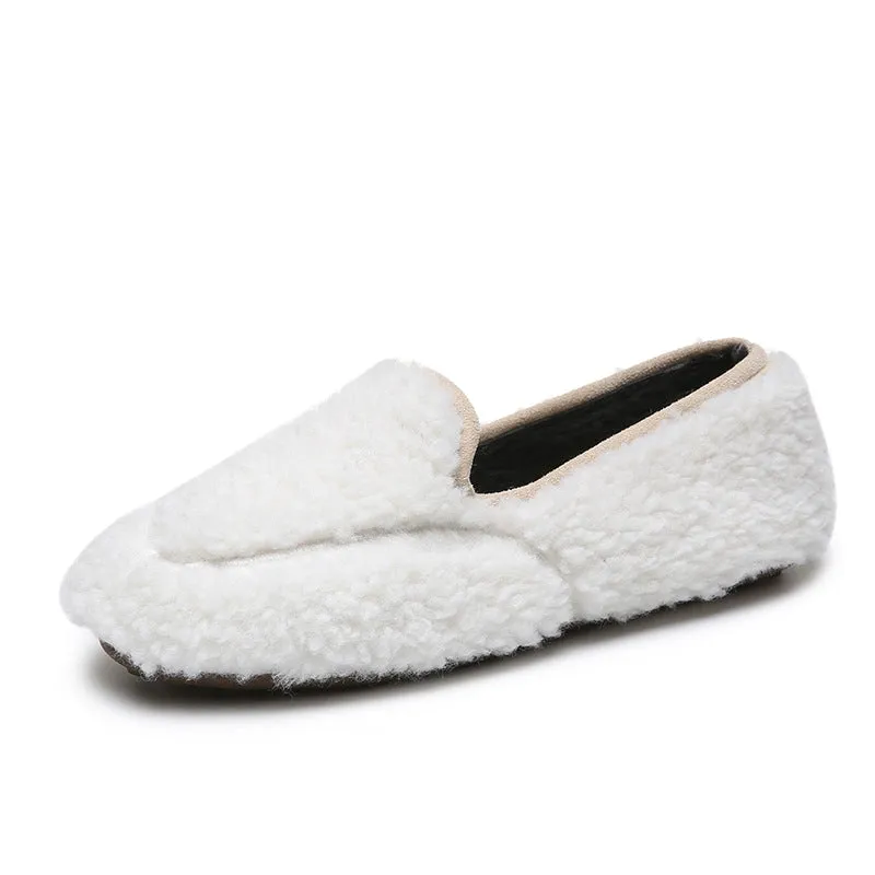 Owlkay Women's Winter Solid Color Fashion Furry Snow Boots