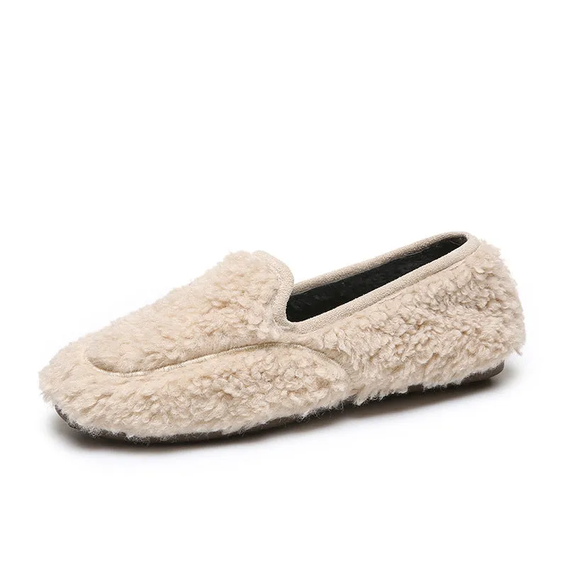 Owlkay Women's Winter Solid Color Fashion Furry Snow Boots