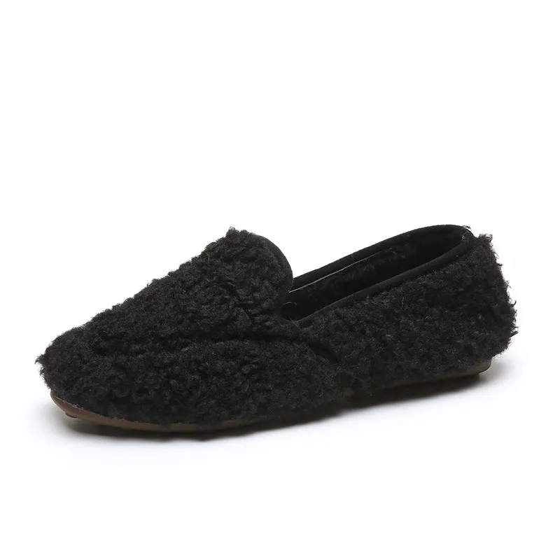 Owlkay Women's Winter Solid Color Fashion Furry Snow Boots