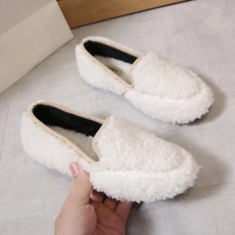 Owlkay Women's Winter Solid Color Fashion Furry Snow Boots