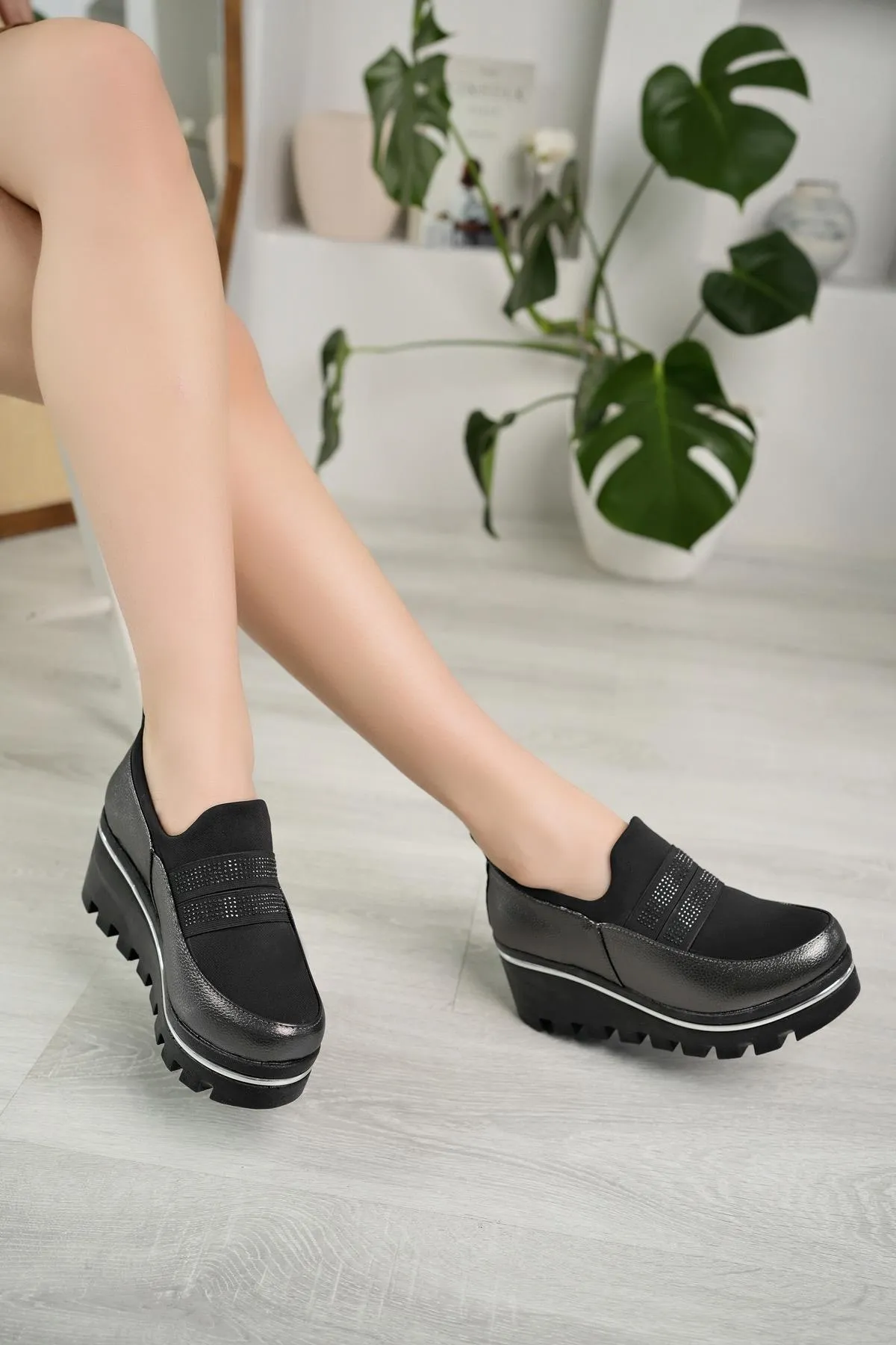 Platinum Wedge Heel Women's Shoes