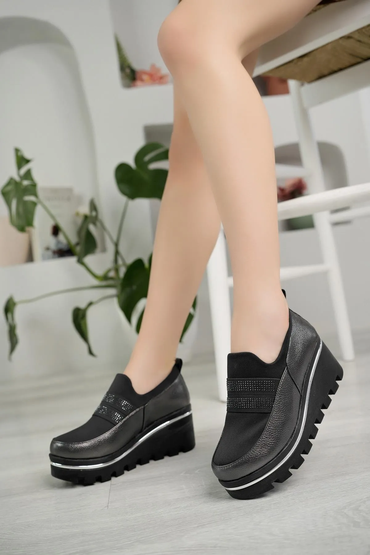 Platinum Wedge Heel Women's Shoes