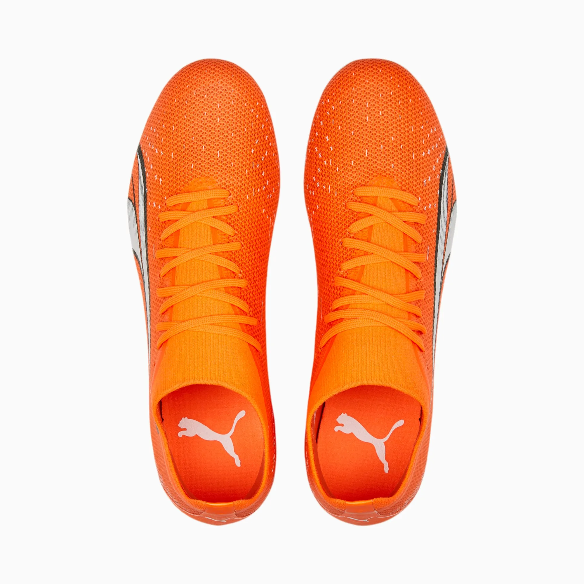 Puma Ultra Match FG/AG Soccer Cleats 107217 01  ULTRA ORANGE-PUMA WHITE-BLUE GLIMMER