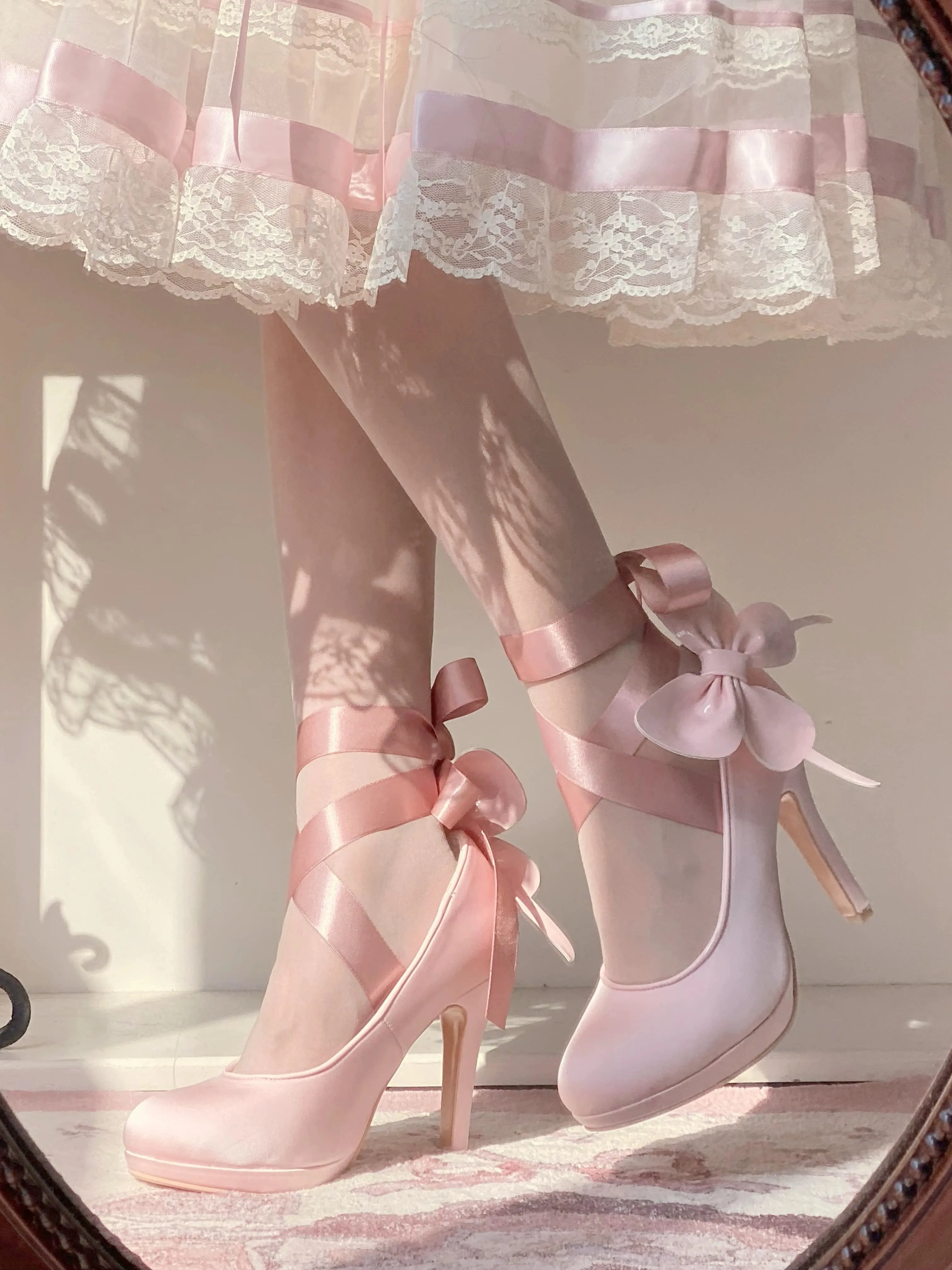 Pure Tea For Dream~Butterfly Specimen~Ballet Style Lolita Shoes Elegant Platform Lolita Heels