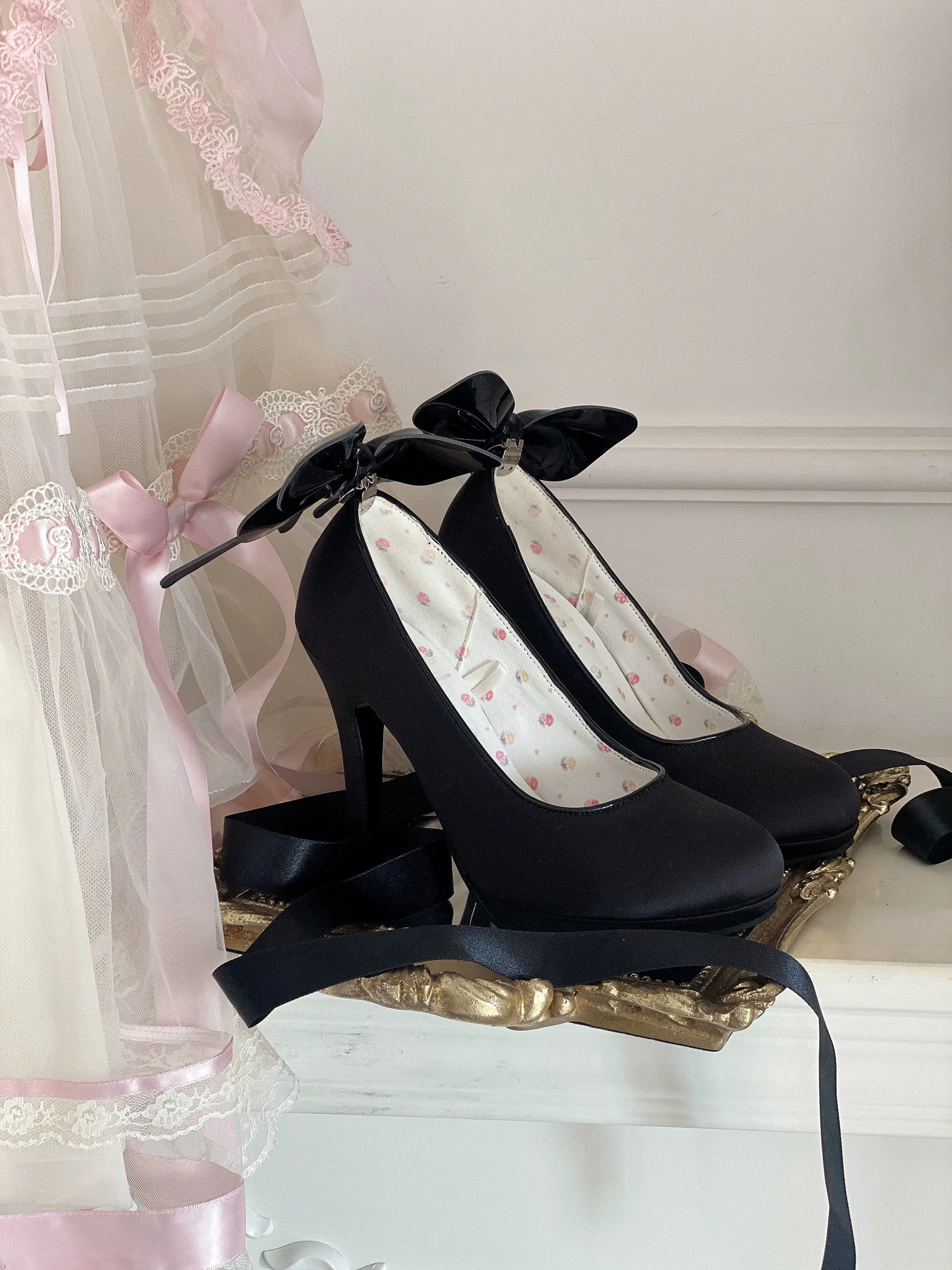Pure Tea For Dream~Butterfly Specimen~Ballet Style Lolita Shoes Elegant Platform Lolita Heels