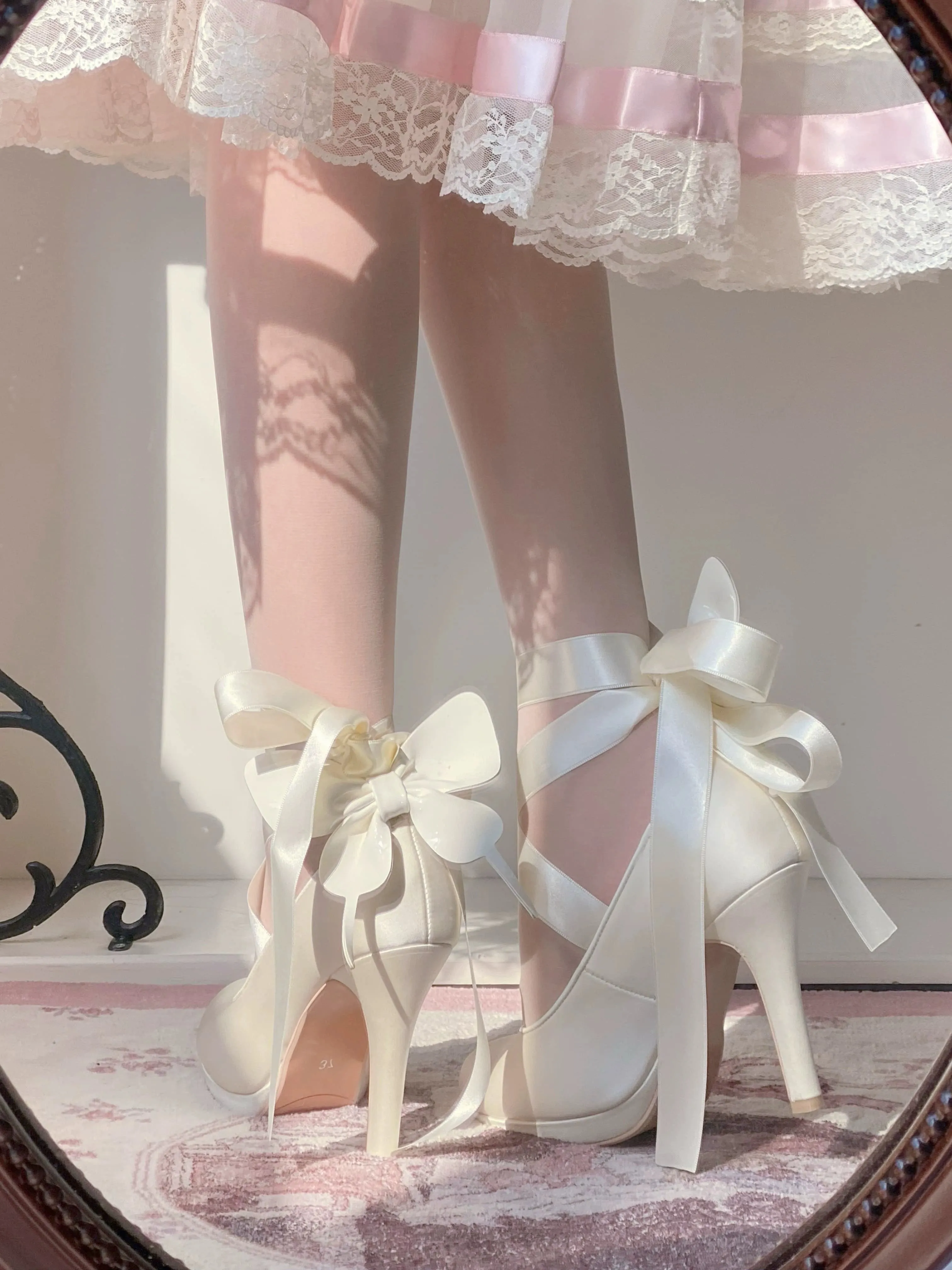 Pure Tea For Dream~Butterfly Specimen~Ballet Style Lolita Shoes Elegant Platform Lolita Heels