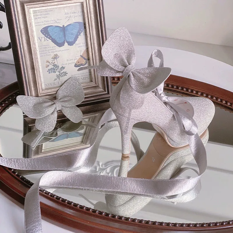 Pure Tea For Dream~Butterfly Specimen~Shiny Ballet Lolita Shoes Sweet Lolita Platform Heels