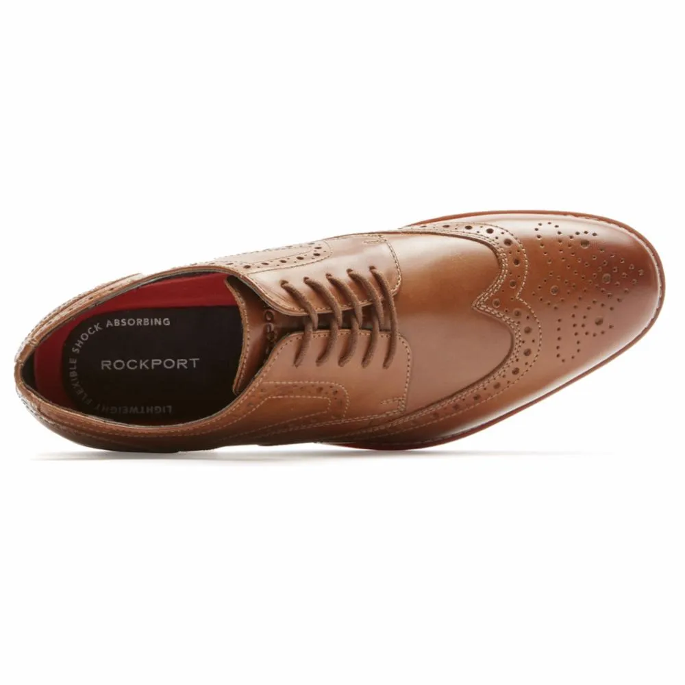Rockport Men SAXXEN WING TIP COGNAC/LEATHER