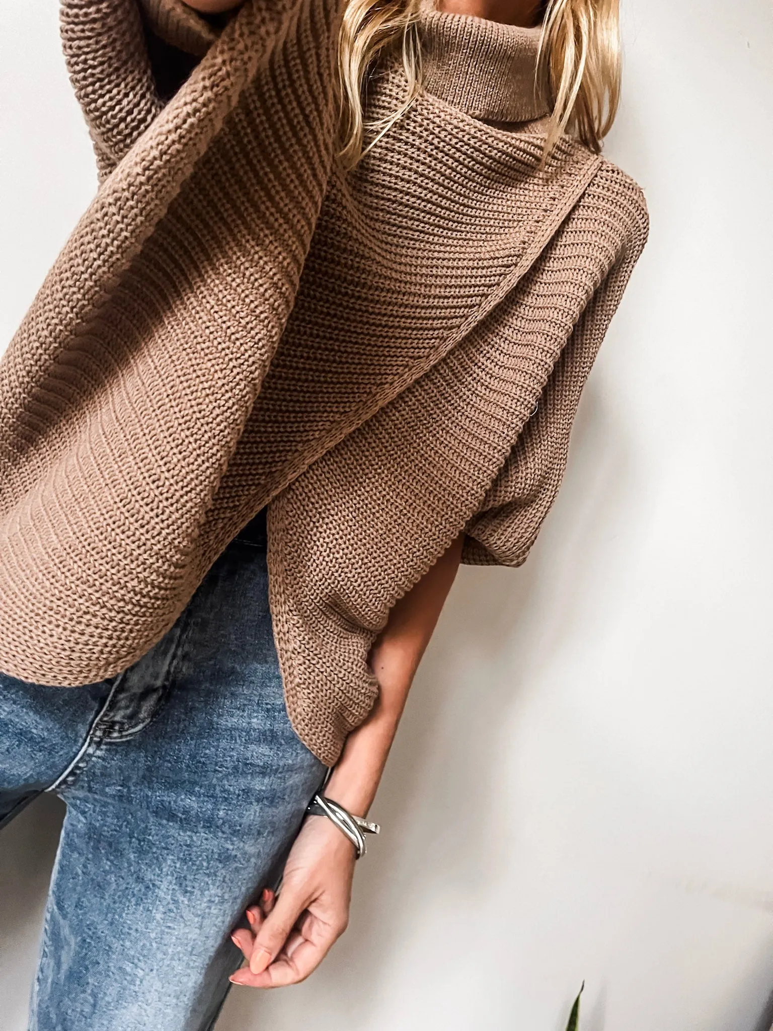 Roll Neck Wrap Jumper