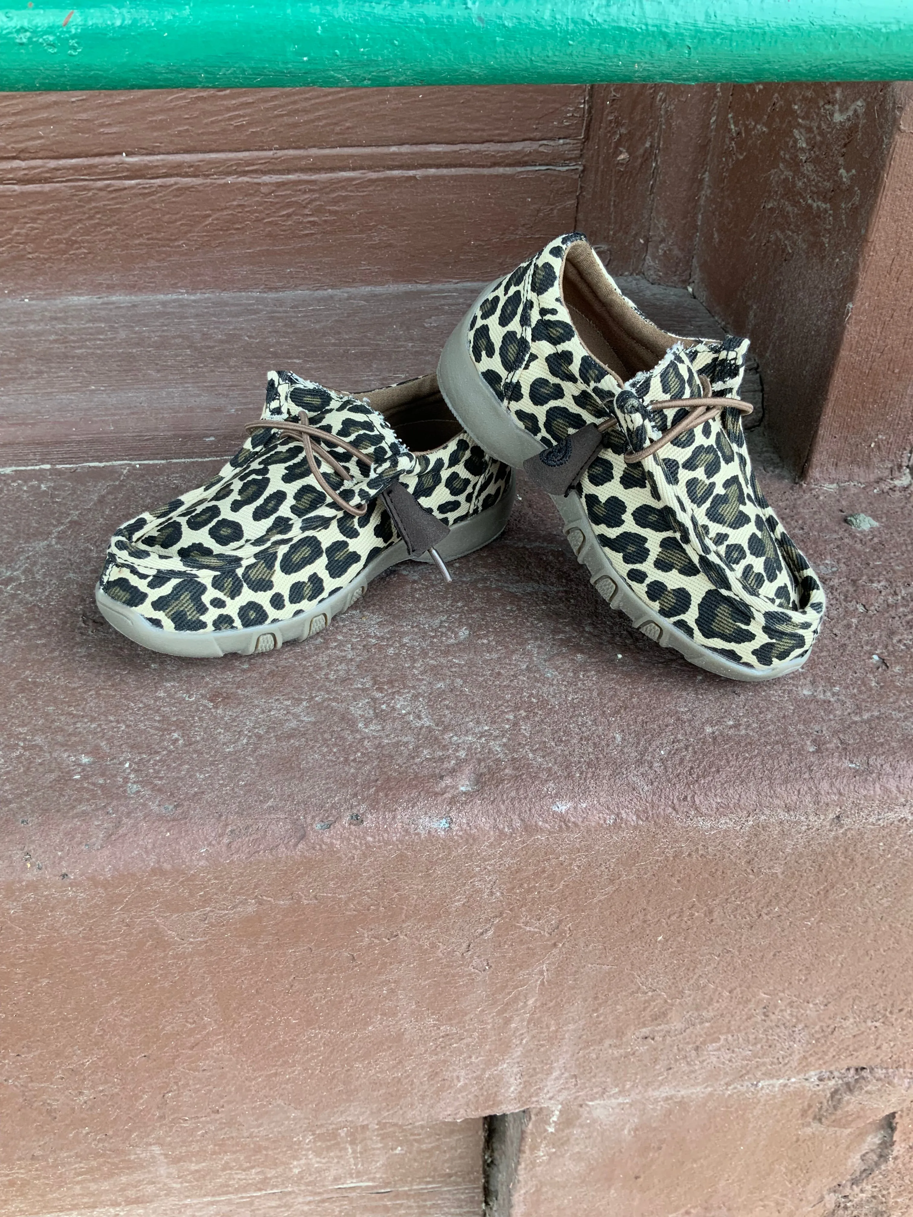Roper Girl's Children’s Chillin' Leopard Canvas Driving Moc Casual Shoe 1791-2614