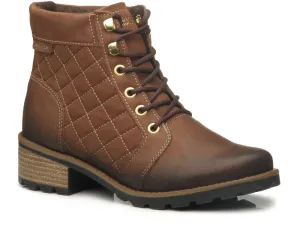 Rustic Brown Quilted Lace-Up Ankle Boot #BL140409QN ()