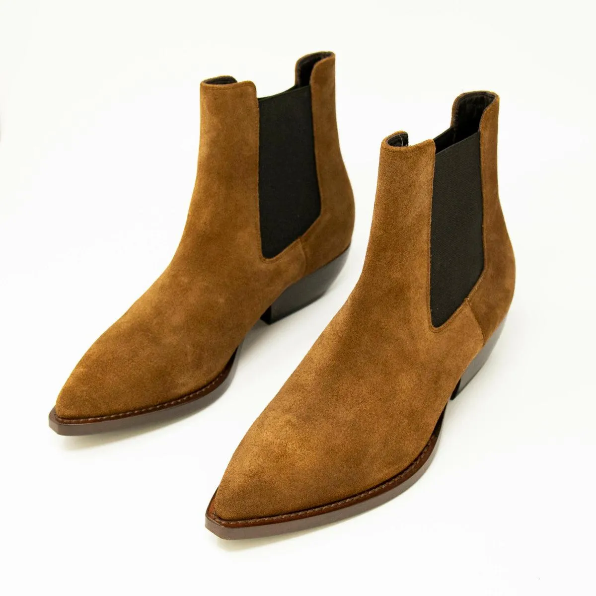Saint Laurent Brown Chelsea Boots 37