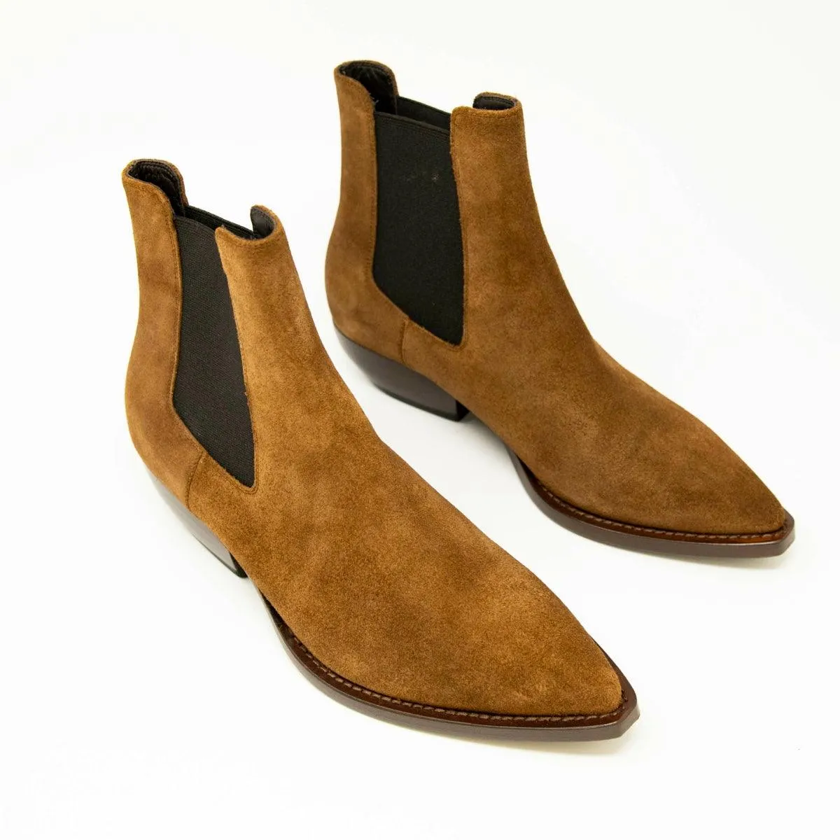 Saint Laurent Brown Chelsea Boots 37