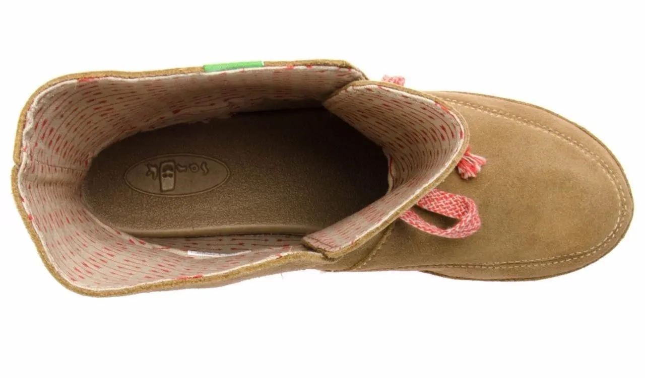SANUK SOULSHINE TAN SUEDE ANKLE BOOTIE