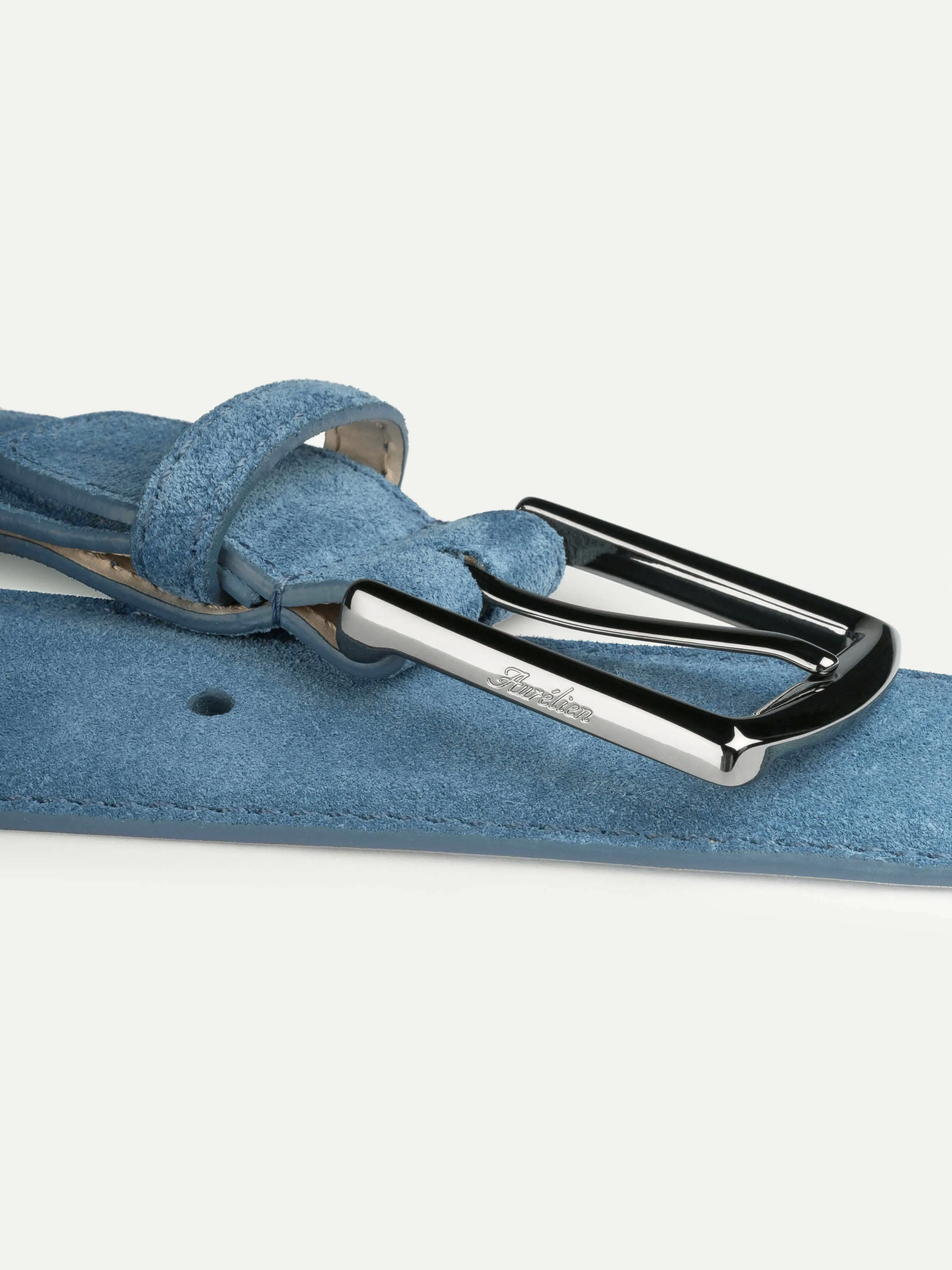 Sapphire Blue Suede Leather Belt
