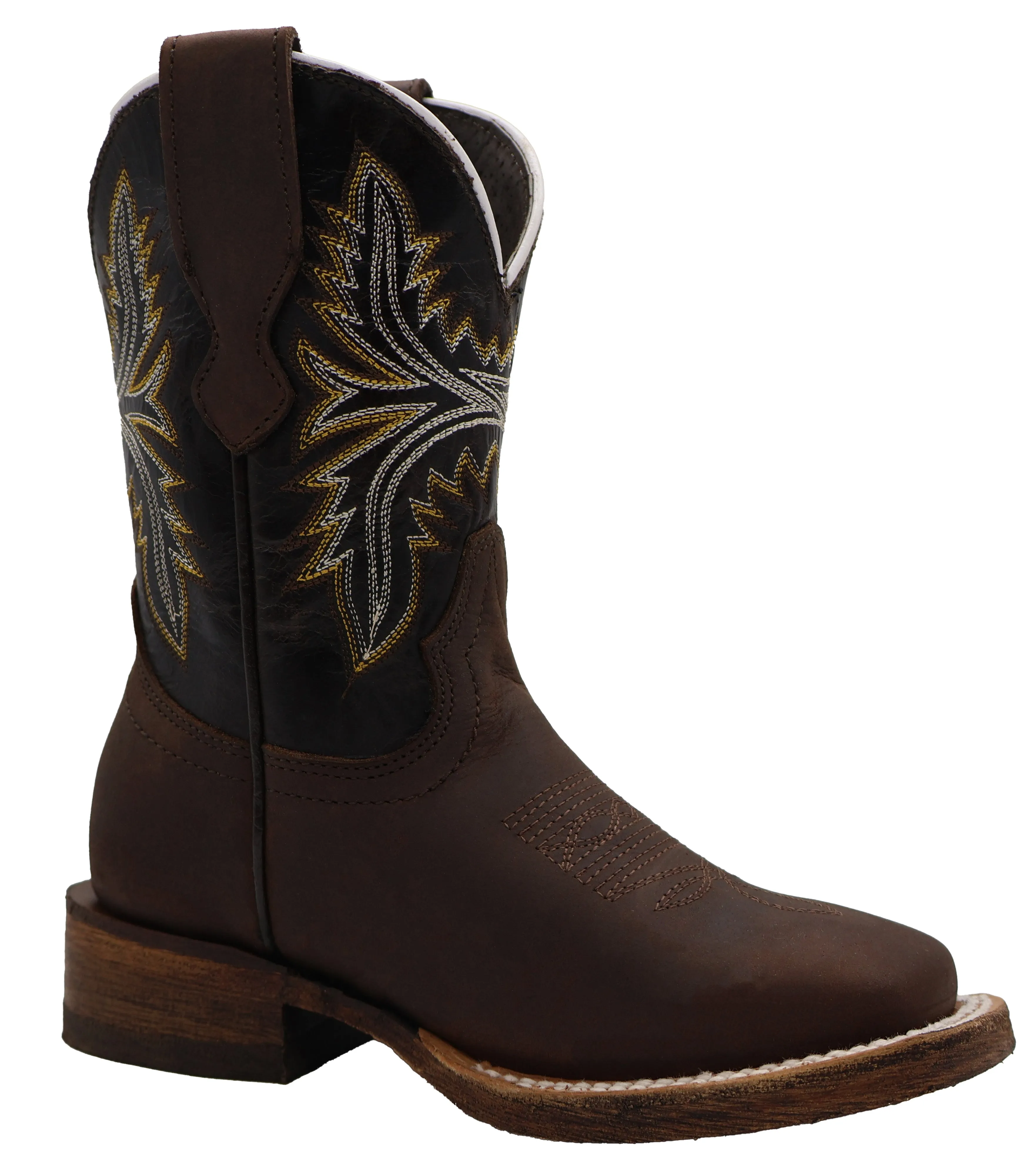 Silverton Kids Austin All Leather Square Toe Boots (Brown)