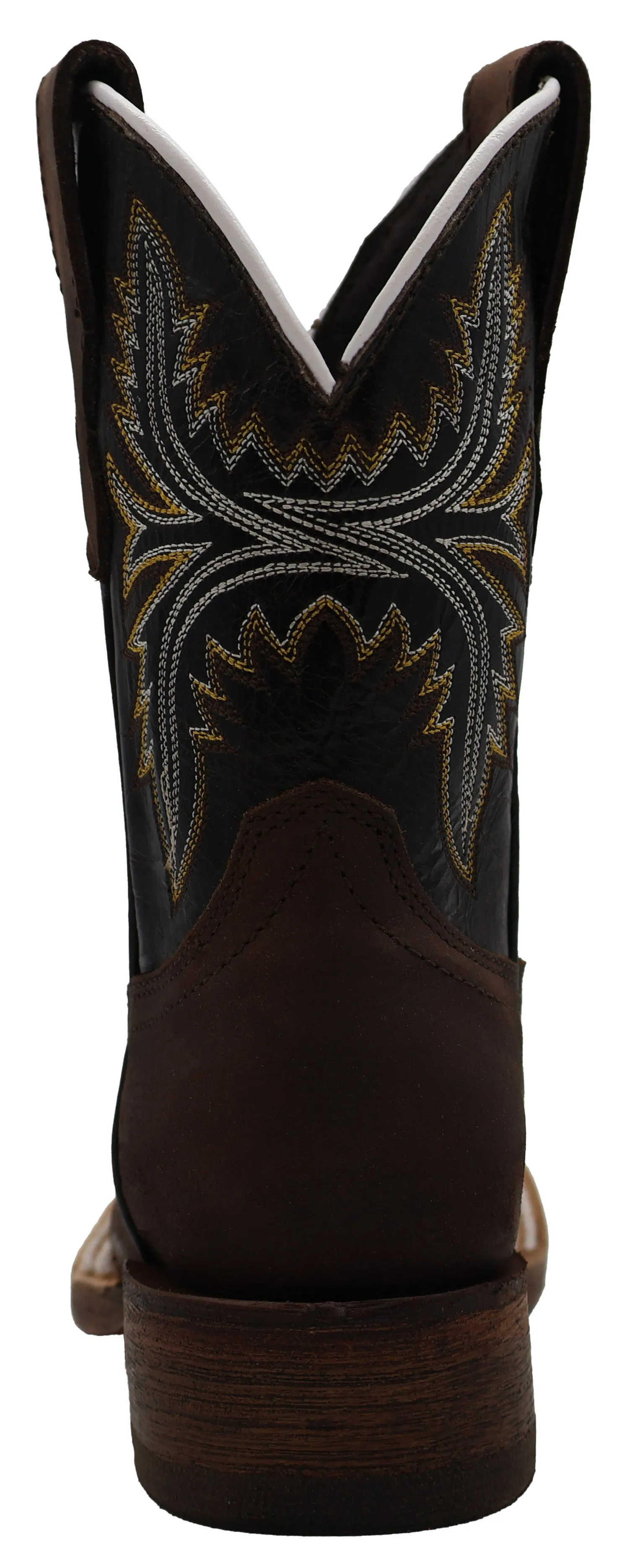 Silverton Kids Austin All Leather Square Toe Boots (Brown)