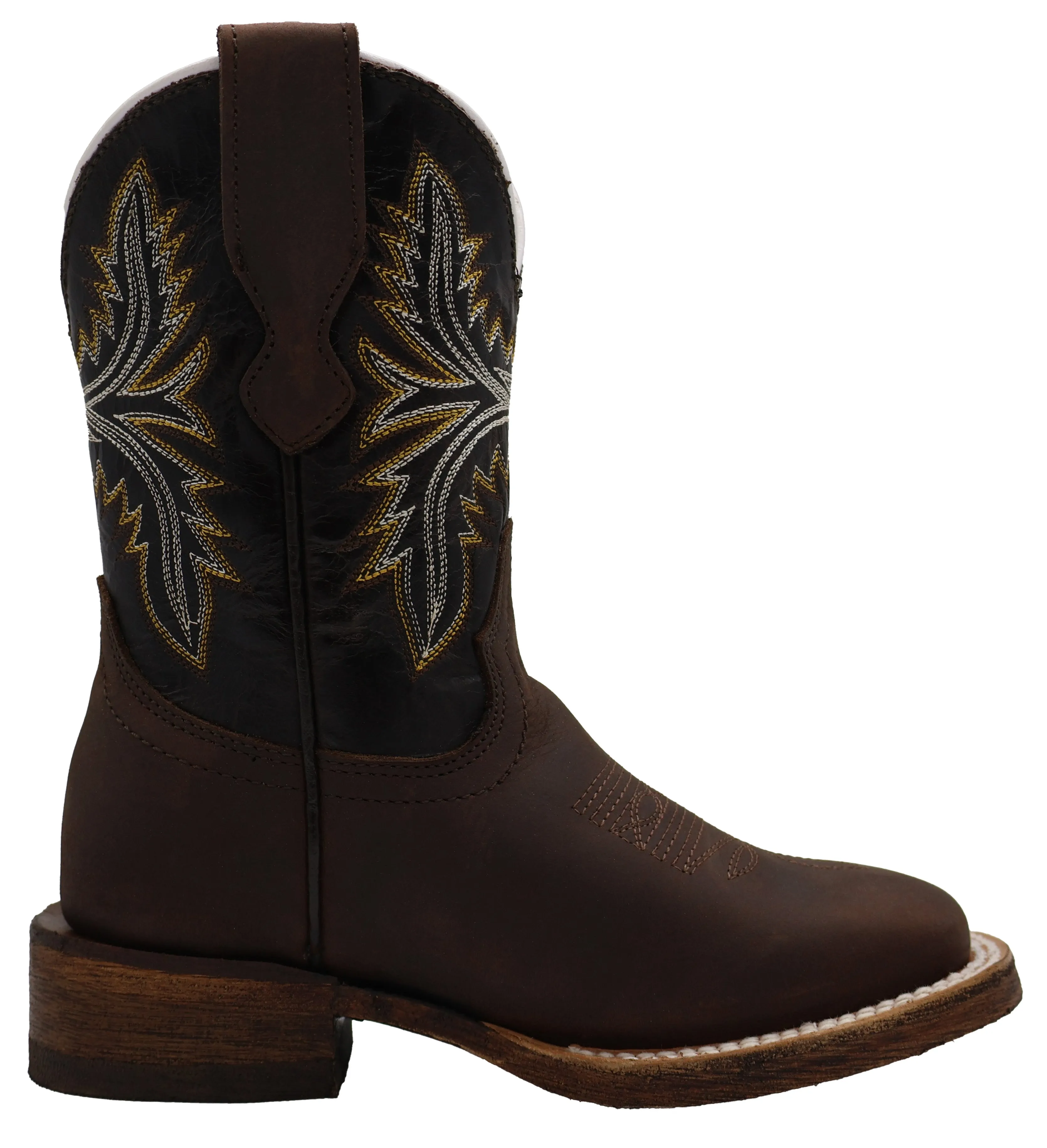 Silverton Kids Austin All Leather Square Toe Boots (Brown)
