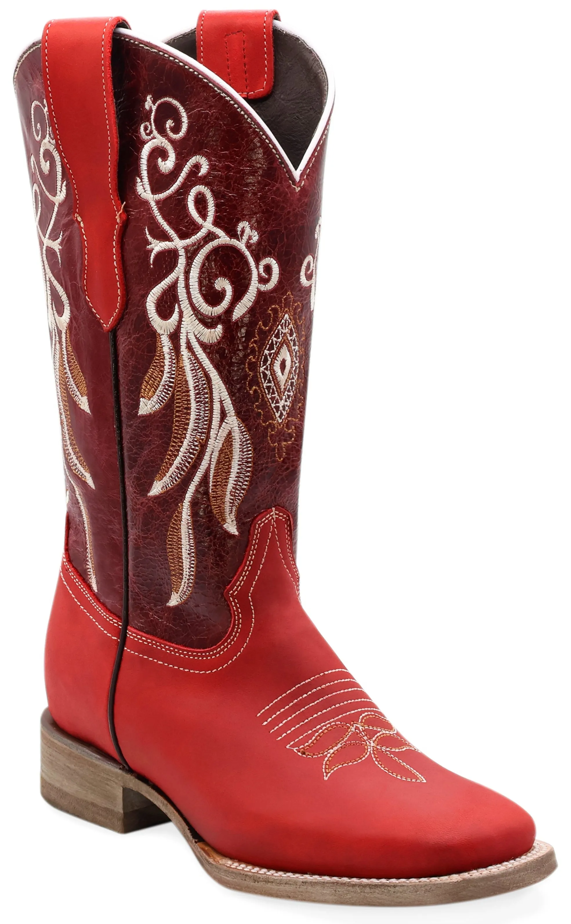 Silverton Mary All Leather Square Toe Boots (Red)