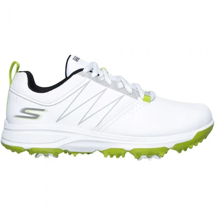 Skechers Go Golf Blaster Junior Spiked Shoes - White/Lime