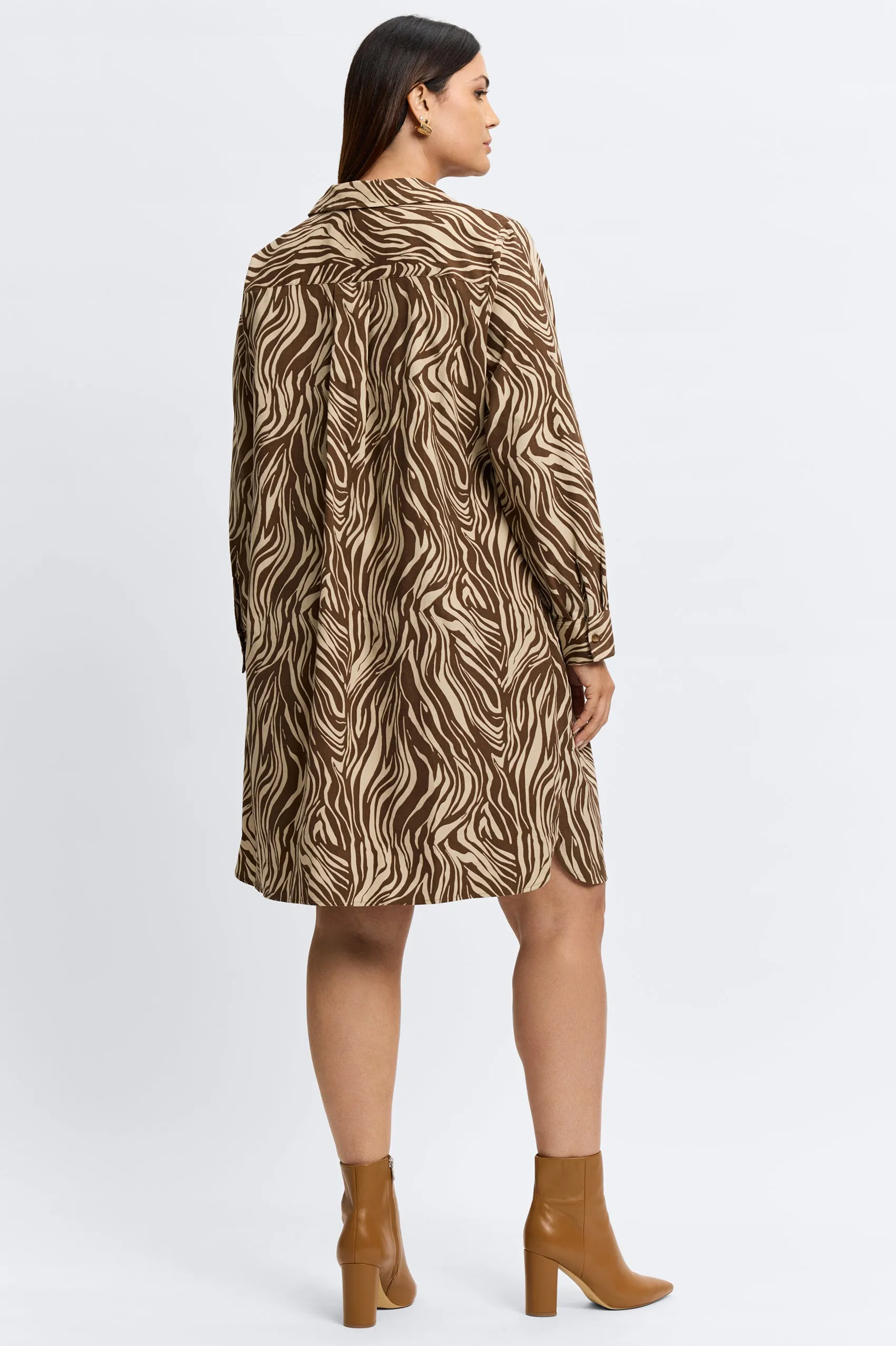 Sloane Plus Abstract Zebra Corduroy Dress