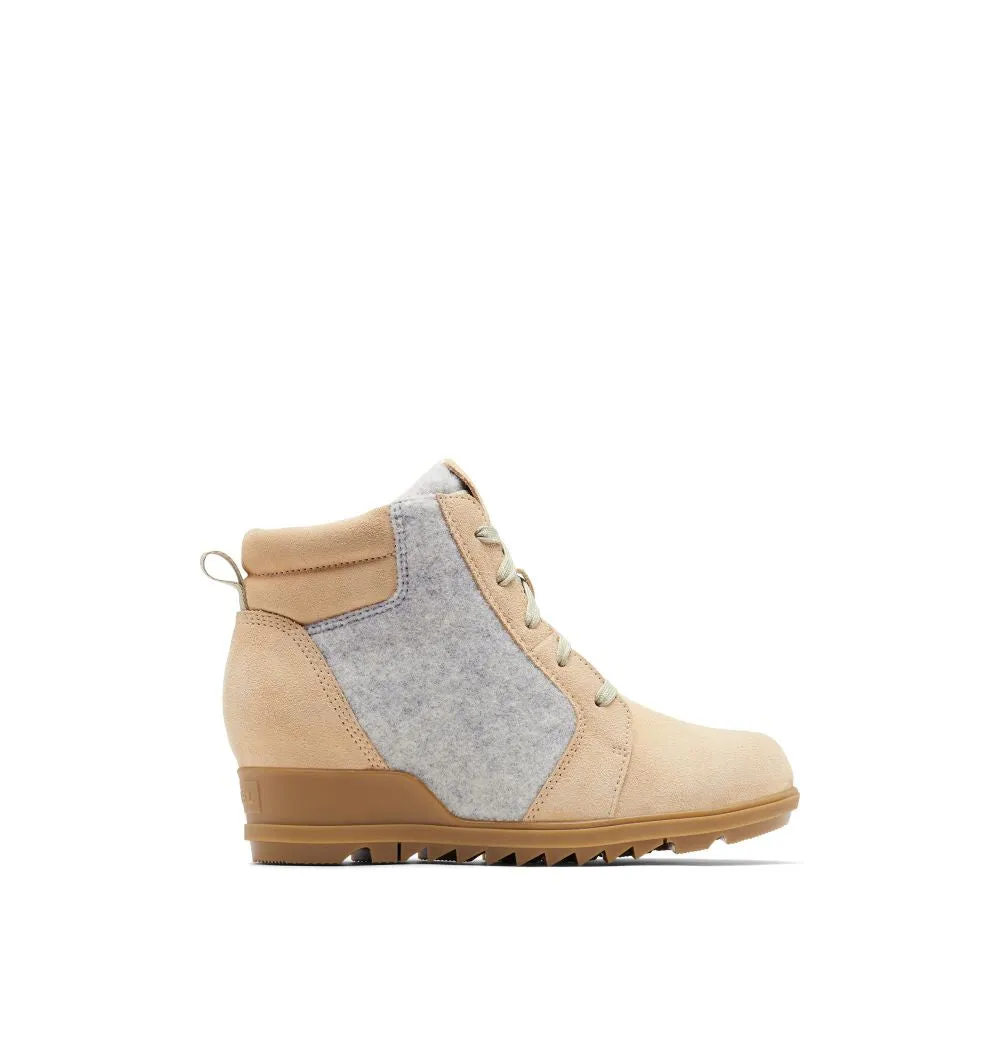 'Sorel' Women's Evie Ankle Lace Wedge Bootie - Ceramic / Natural