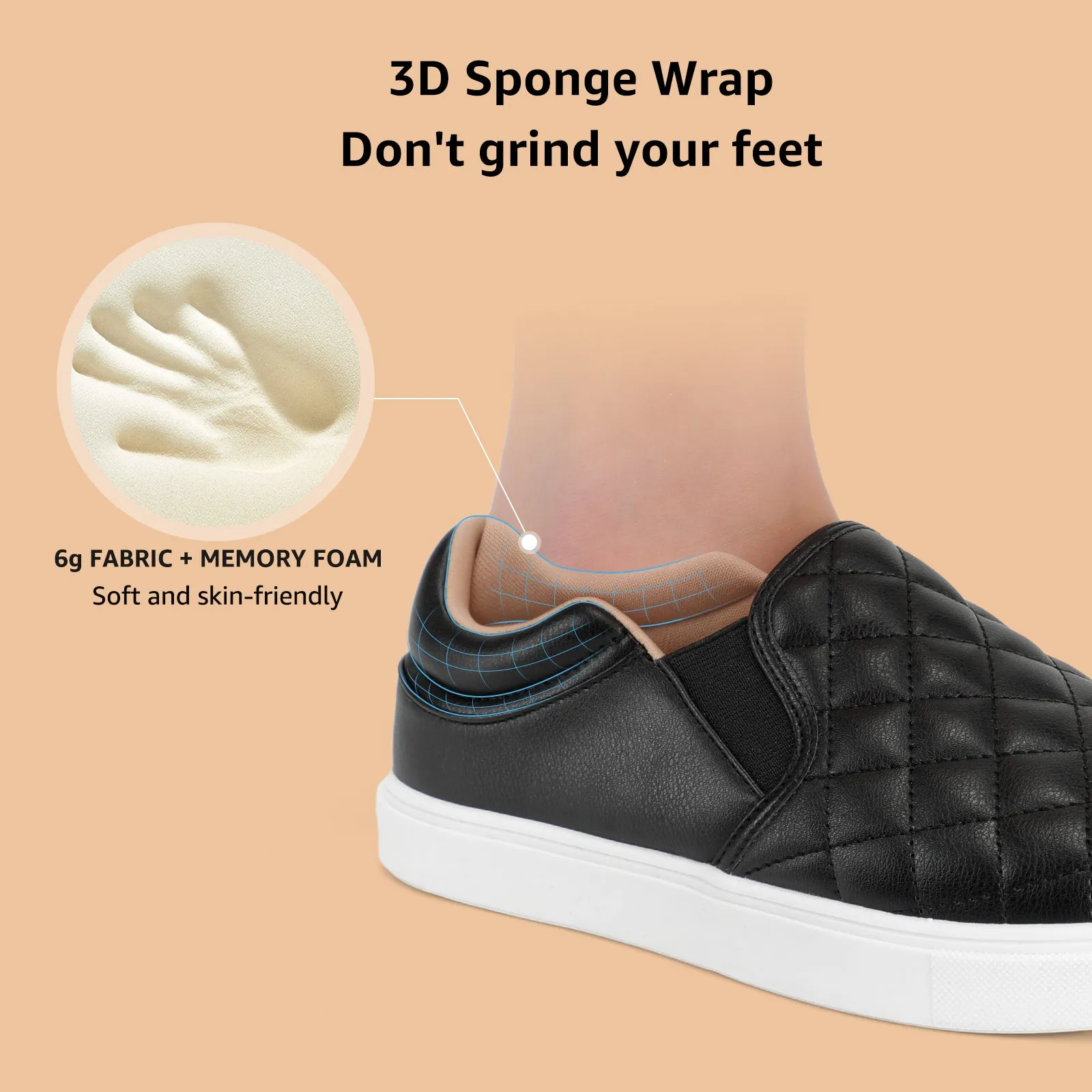 STQ Slip On Shoes for Women Fashion Sneakers Elees Quilted 2.0 Comfort Casual Fall Loafers