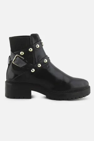 Stradivarius Stretchable Buckle Straps Chelsea Ankle Boots | 100% Authentic Leather