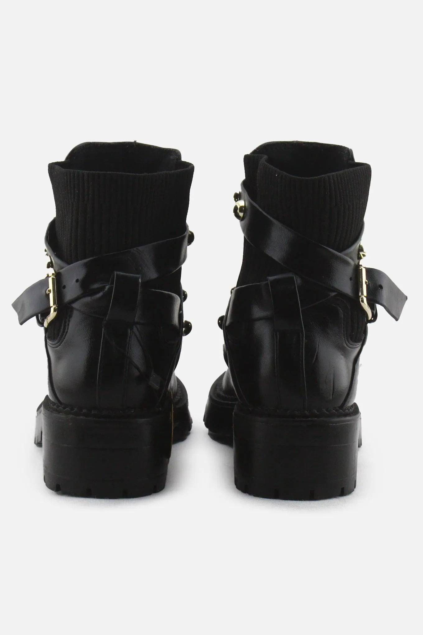 Stradivarius Stretchable Buckle Straps Chelsea Ankle Boots | 100% Authentic Leather