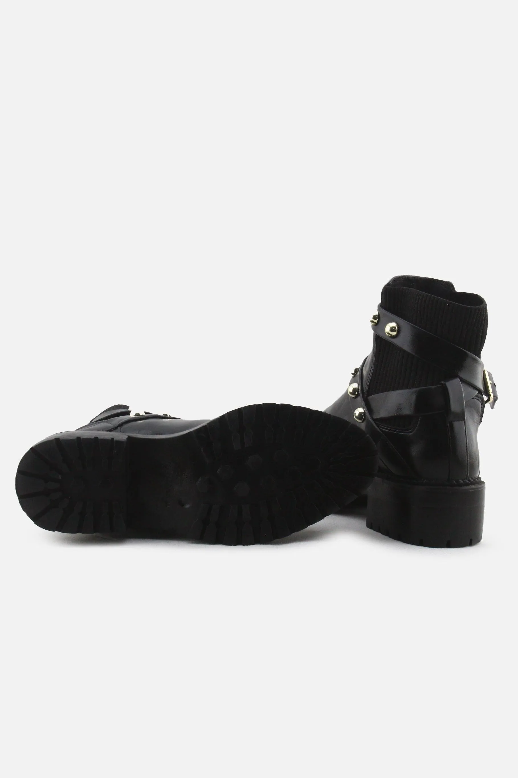 Stradivarius Stretchable Buckle Straps Chelsea Ankle Boots | 100% Authentic Leather