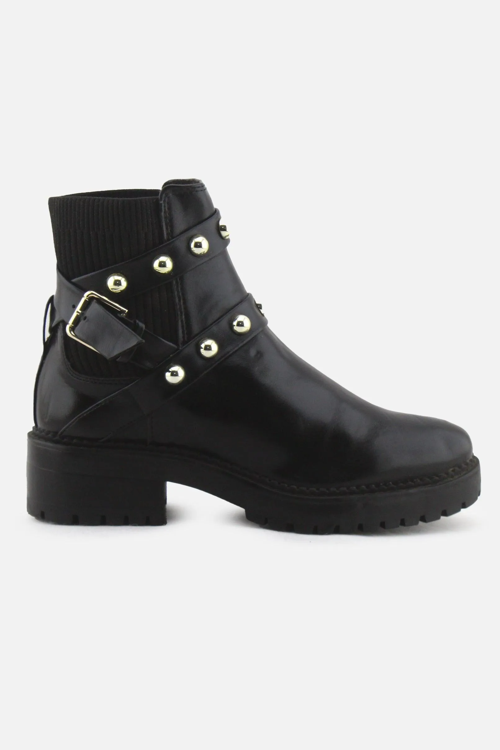 Stradivarius Stretchable Buckle Straps Chelsea Ankle Boots | 100% Authentic Leather