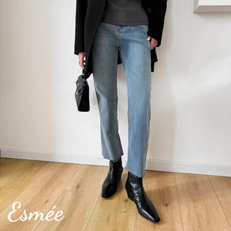 Suede Leather Ankle Boots with Wedge Heels
