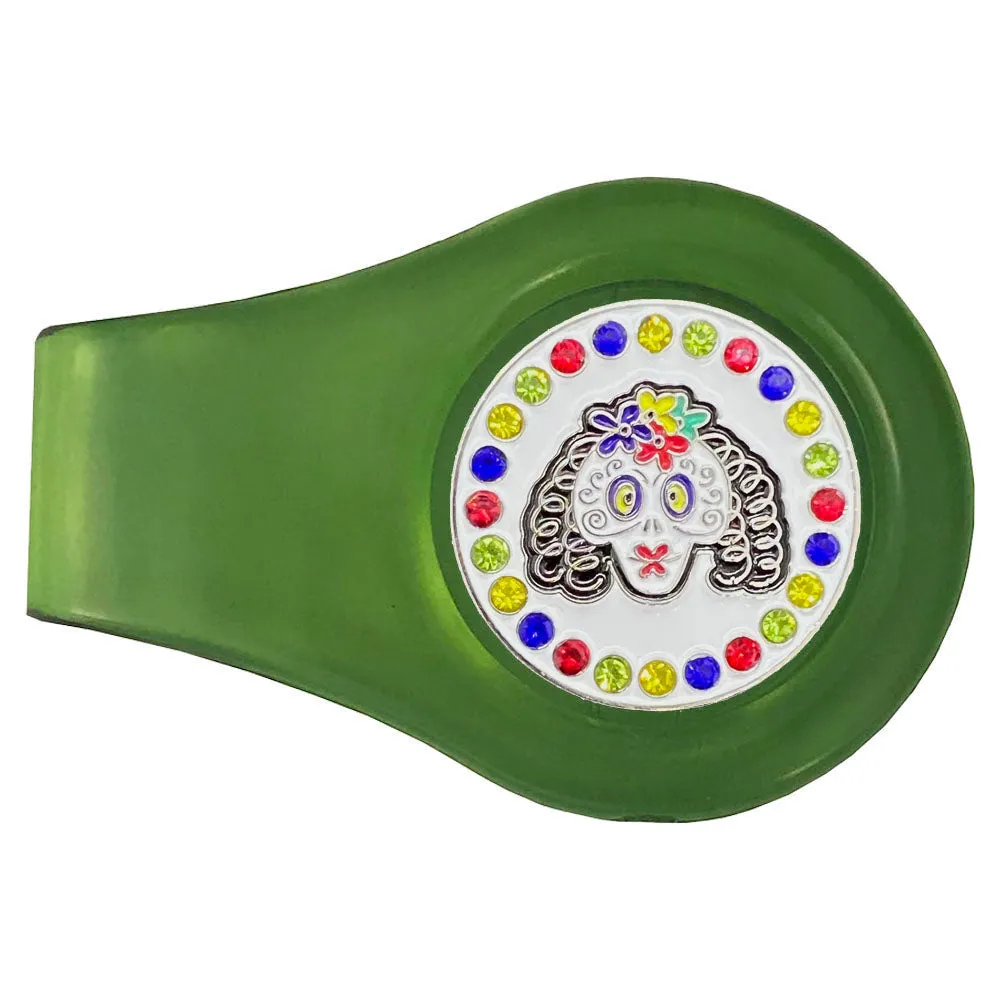 Sugar Skull Golf Ball Marker With Colored Clip
