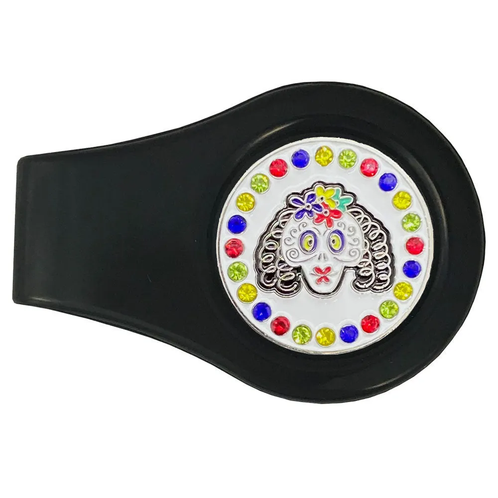 Sugar Skull Golf Ball Marker With Colored Clip