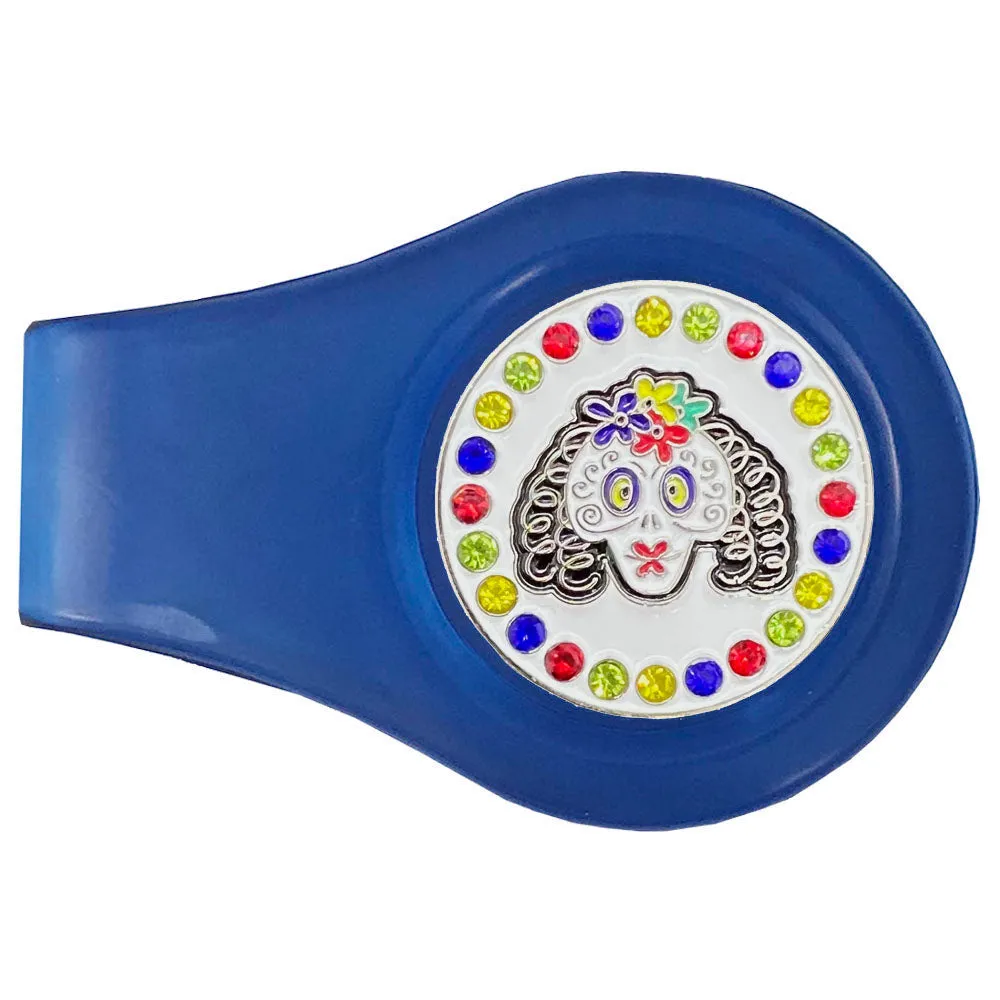Sugar Skull Golf Ball Marker With Colored Clip