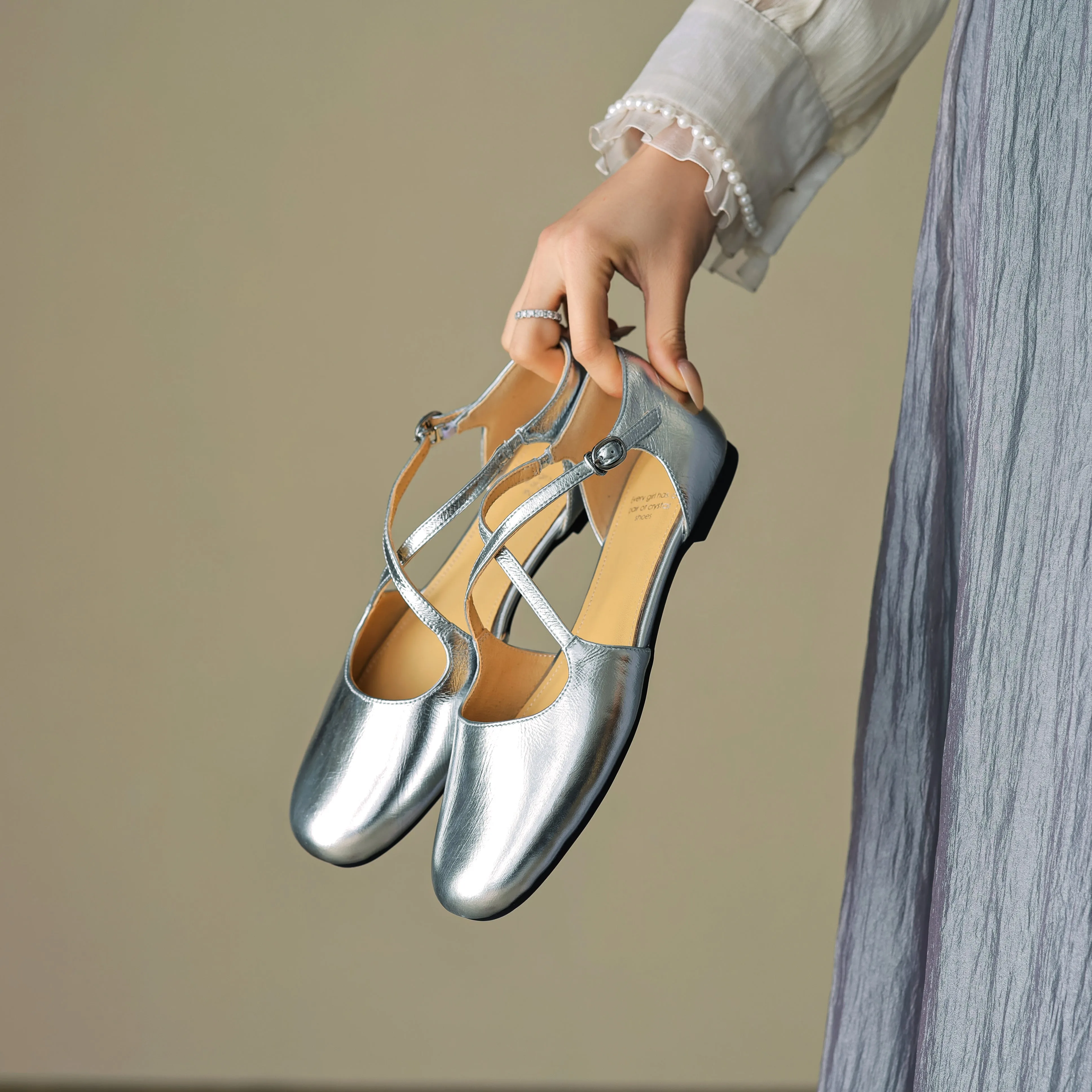 Summer Handmade Cross Strap Ballet Flats