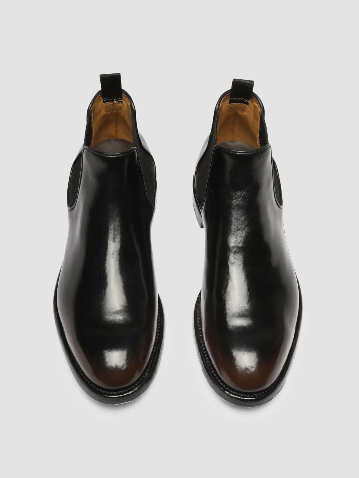 TEMPLE 008 - Dark Brown Leather Chelsea Boots