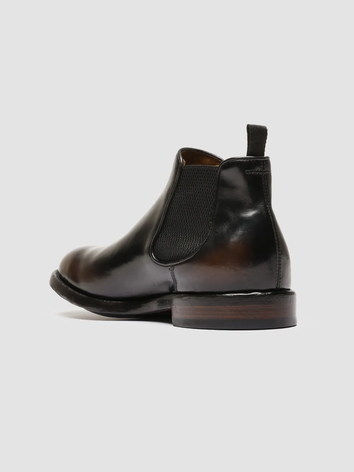 TEMPLE 008 - Dark Brown Leather Chelsea Boots