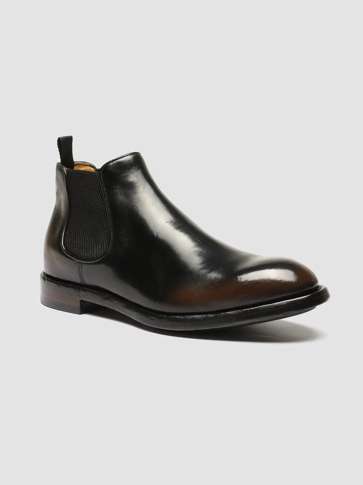 TEMPLE 008 - Dark Brown Leather Chelsea Boots
