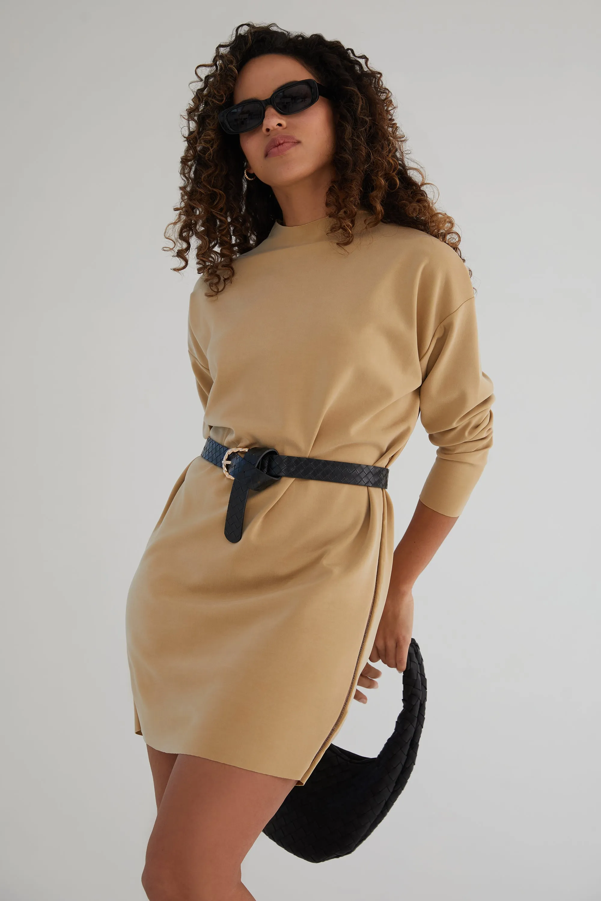 The Forever Funnel: Mini Dress - Magic - Camel